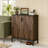 Modern Style 5-Tier Hall Cabinet Organizer With Geometric Doors And Adjustable Shelves, Ideal For Entryway And Bedroom Storage.-1708947835