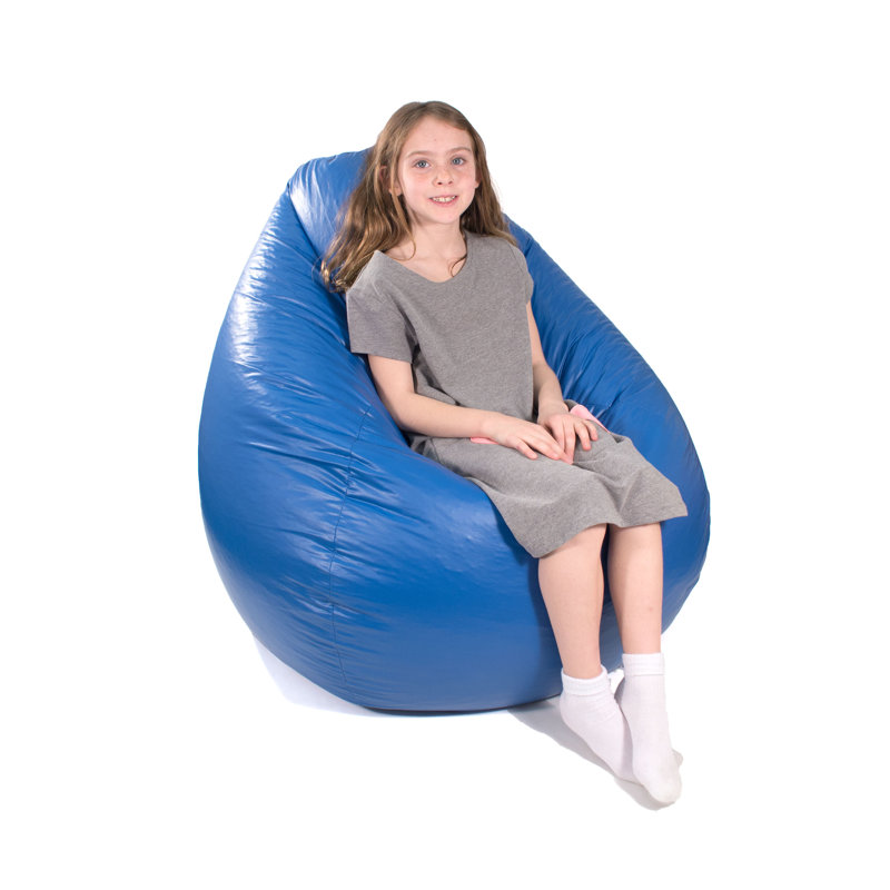 Fauteuil à billes et méridienne en similicuir, Similicuir bleu moyen