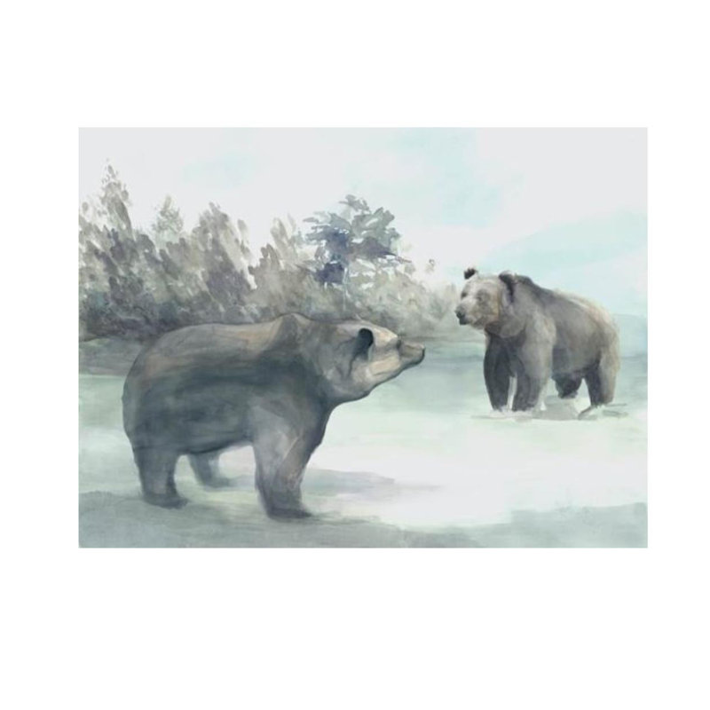 Black Bear Forest I Painting by D’Alessandro Léon, Image Brush Gel, 47" H x 63" W