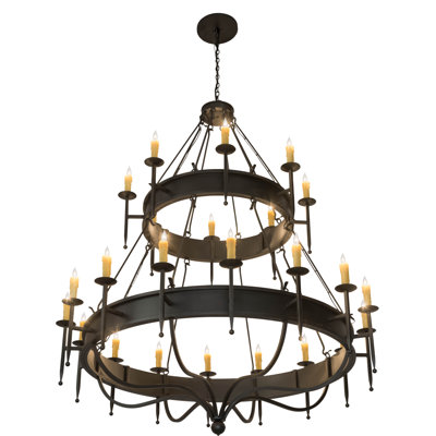 Lustre à deux étages 24 lumières 72 "large Marta