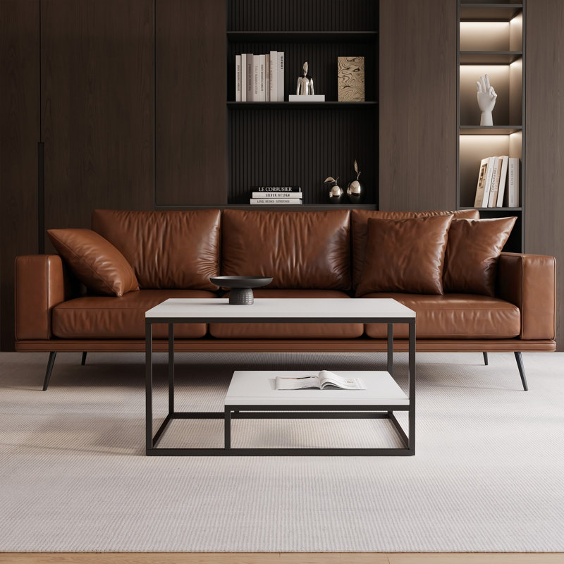 Coffee Table, WHITE / BLACK, WHITE