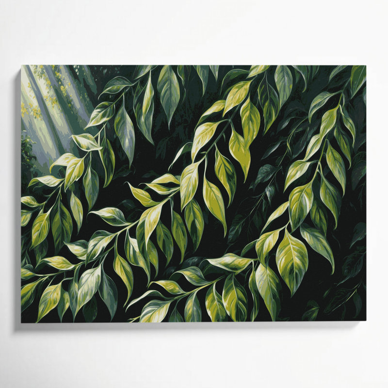 Art mural sur toile Botanical Philodendron, H 16 po x l 20 po