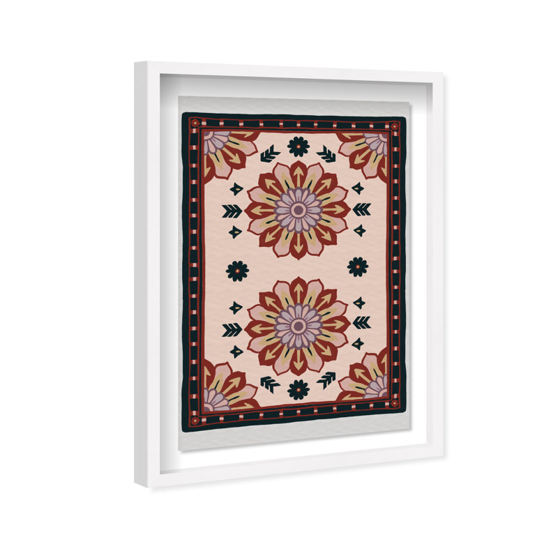 Midnight Damask Shadowbox Floral & Botanical Print by Oliver Gal, Black Frame, 10 x 15, 11.5"H x 16.5"W, White Shadowbox
