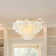 Ladaniel 6-Light Dimmable Gold Chandelier with White Round Shells