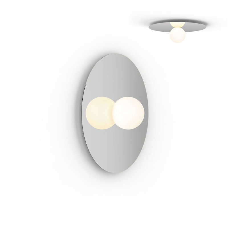 Bola Flush Disc, Chrome, 7.2" H x 22" W x 22" D