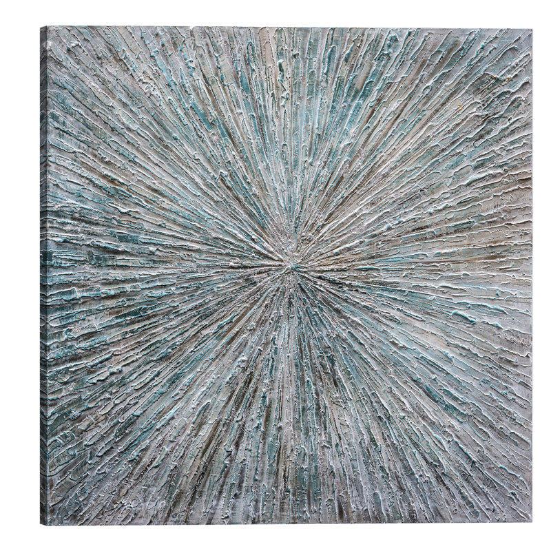 Abstrait - peinture sur toile tendue, H 20 po x l 20 po x P 1,5 po