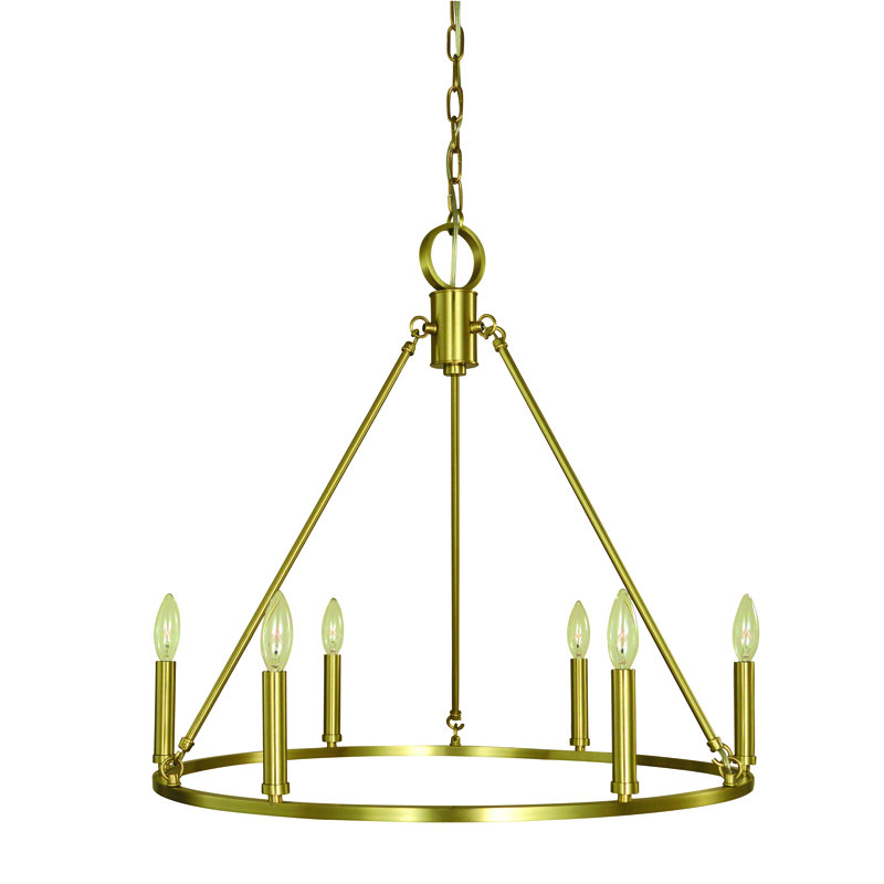 Lustre 6 lumières Kahmiah par Everly Quinn, Nickel brossé