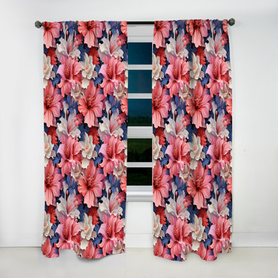 Coral Mirage Vii - motif tropical III - Rideau floral - Rideau floral obscurcissant - 1 panneau