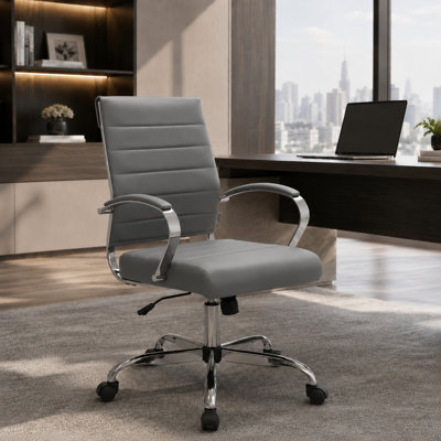 Fauteuil de bureau à dossier moyen en faux cuir Mulkey