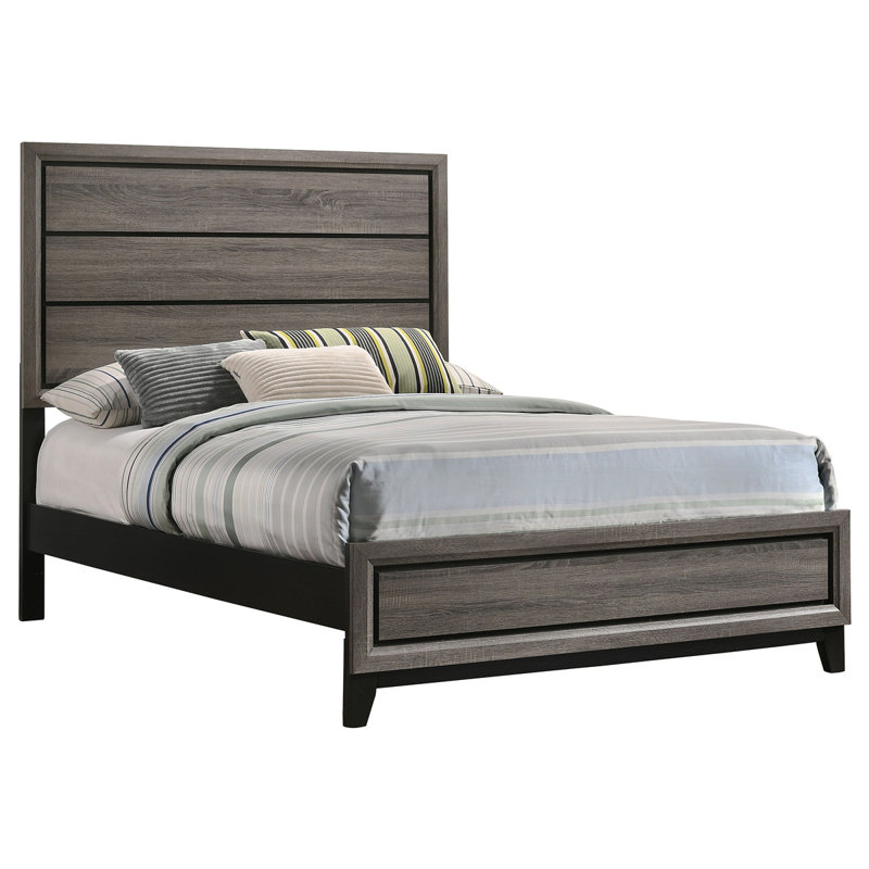 Cabrillo Grey Oak Wood Full Panel Bed