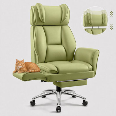 Big and Tall Cross Legged Office Executive Chair with Footrest and Convertible Infinite Gear Armsrest
