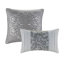 Ensemble d'édredon brodé 8 pièces gris