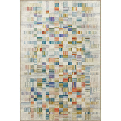 Senem Performance Washable Plaid Indoor / Outdoor Rug
