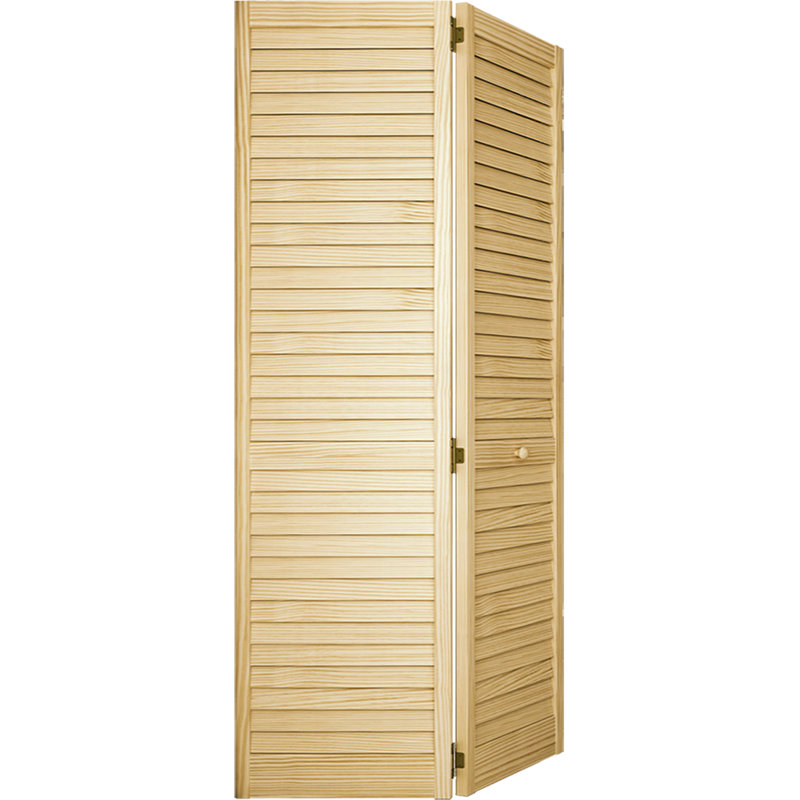 Porte plantation pliante à persiennes en bois de pin non fini, 36 po x 80 po