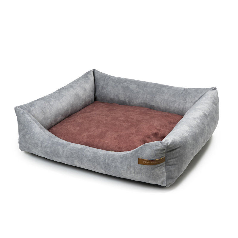 Orthopedic Memory Foam Pet Bed, 15cm H x 65cm W x 75cm D, Grey/Red