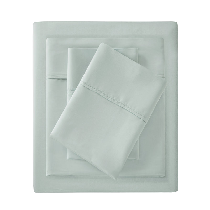 Ensemble de draps en coton 300 fils Farwell, Grand, Turquoise
