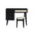 39" Retro Bohemian Style Wooden Makeup Vanity Set With Charging Plug&USB Port And Stool, Dressing Table With 3 Storage Drawers And 1 Rectangular Rattan Drawer-1846985076