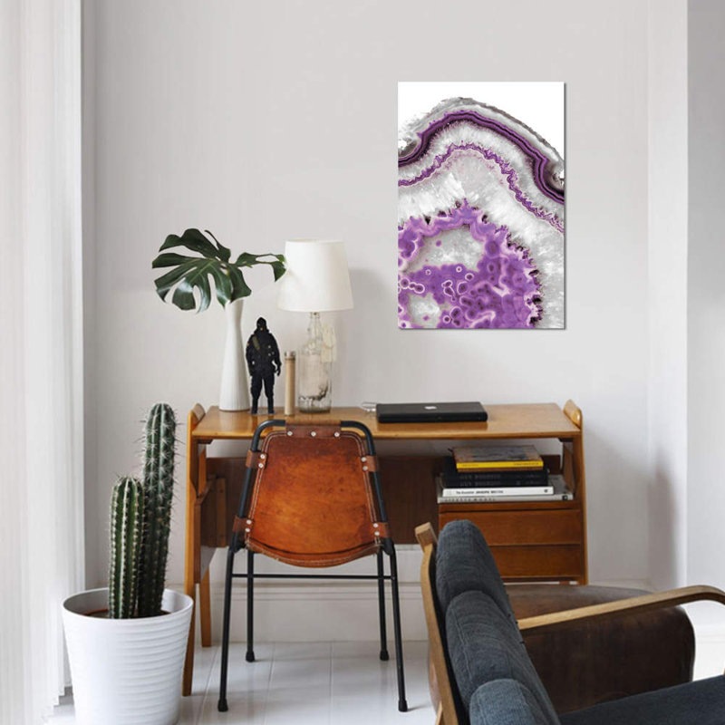 « ultraviolette agate », impression sur toile, H 12 po x l 8 po x P 0,75 po, Pas de tapis, Toile tendue