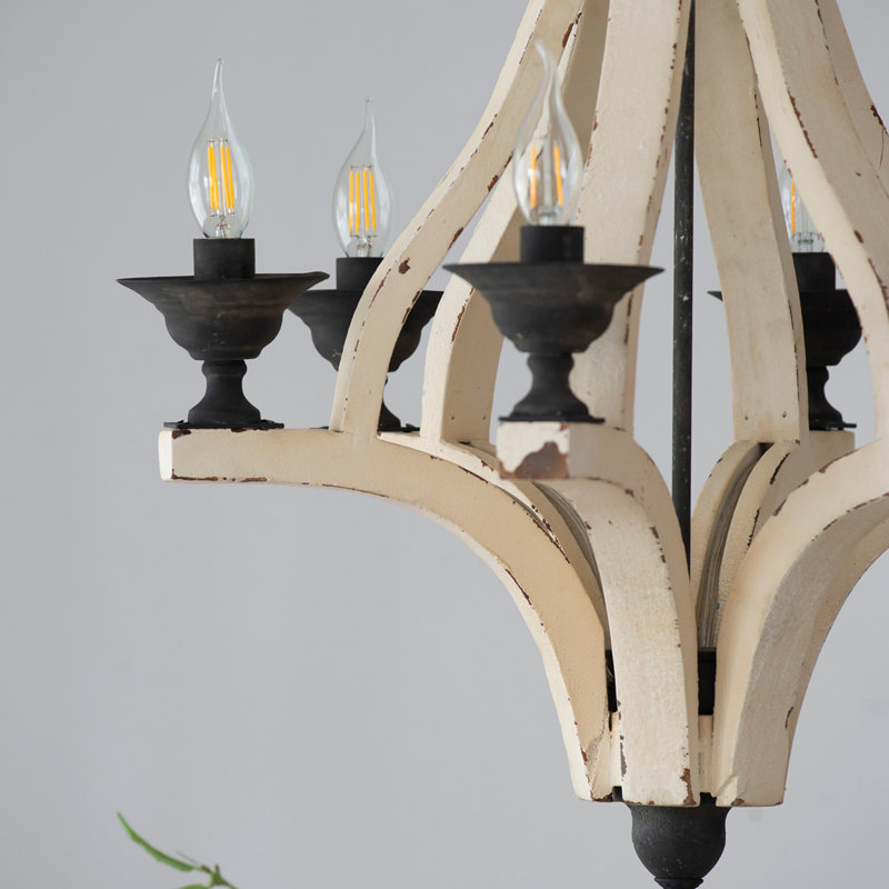 Lustre en bois 6 lumières