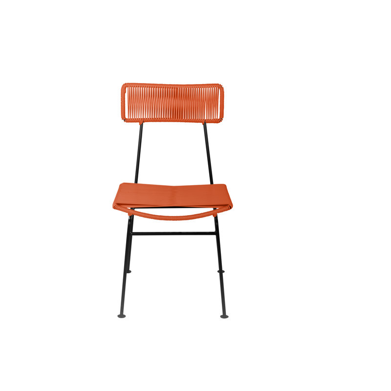 Hapi Indoor/Outdoor Handmade Dining Chair, Orange/Black