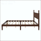 Full Size Retro Platform Bed with Gourd Shaped Headboard and Wooden Slats