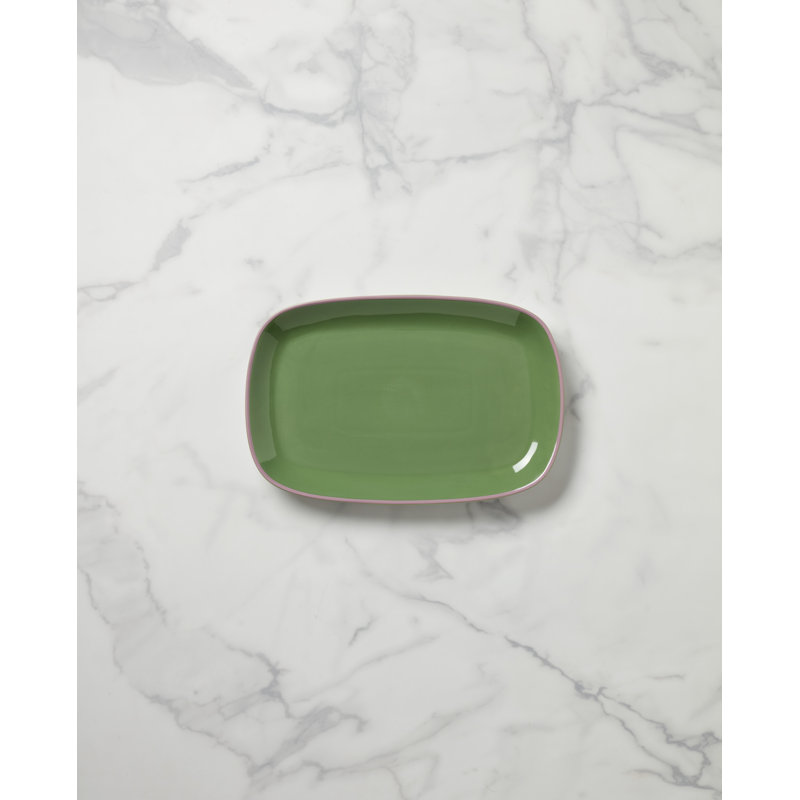 Porcelain China Platter, Green