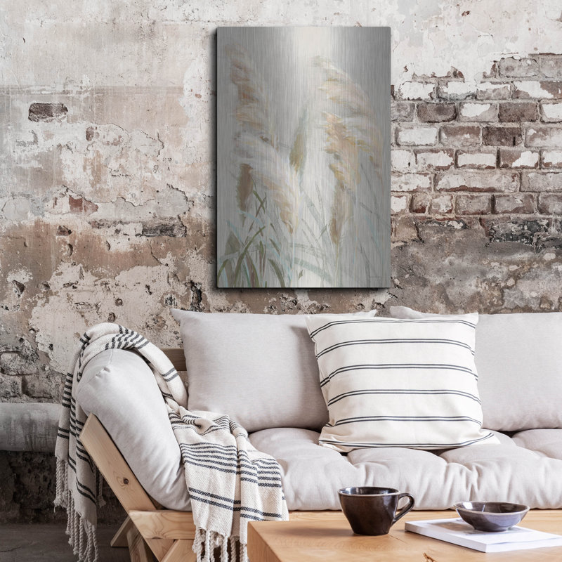  «Neutral Pampas Grasses 3» par Danhui Nai, art mural en métal, H 36 po x l 24 po
