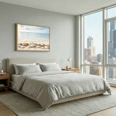 «Beach Seashells», reproduction d'art sur toile, ensemble de 1
