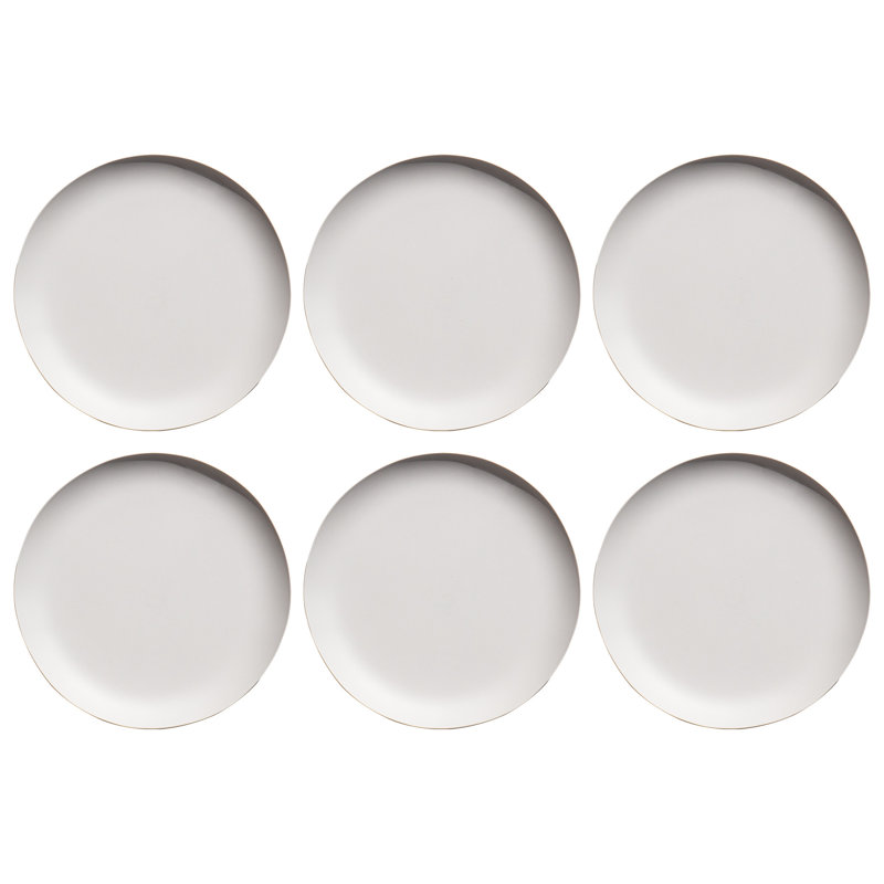 Assiette plate coupée artisanale, 10,4 po, blanc doux, finition matte
