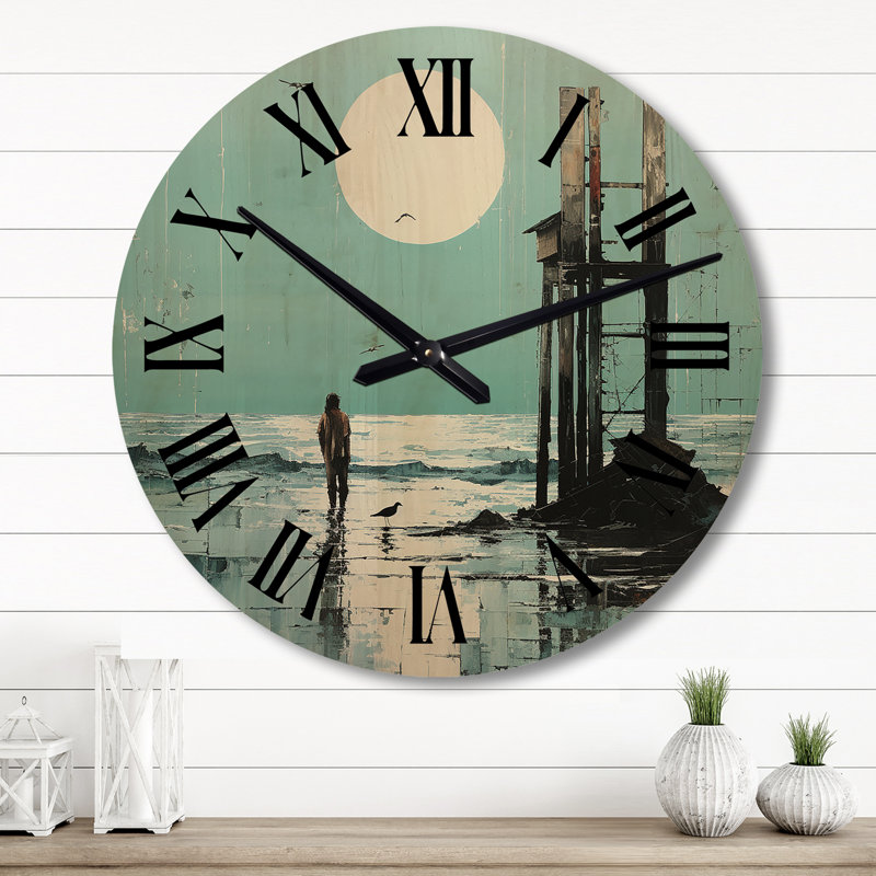 Horloge murale en bois massif Sliger, Grand