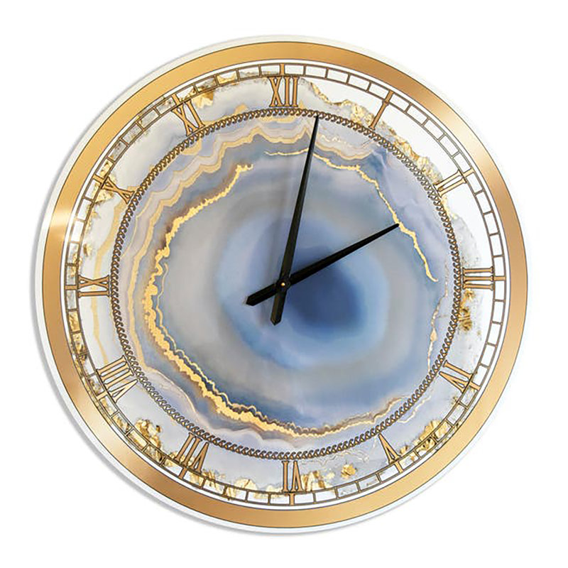 Farber Golden Water Agate - Oversized Fashion Wall Clock, Large