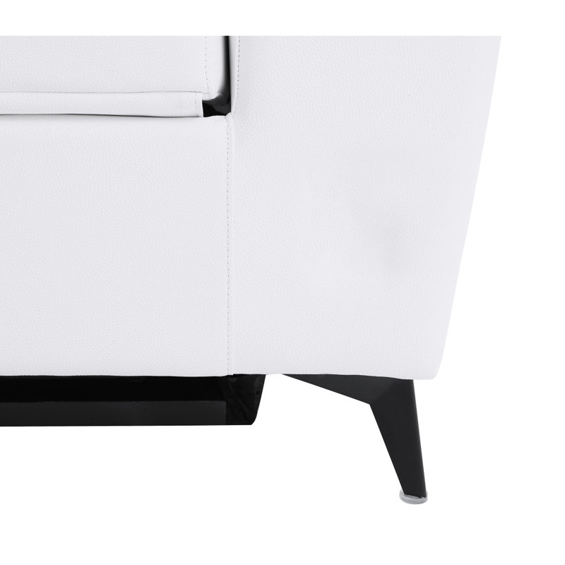 Fauteuil inclinable électrique en cuir fleuri Waad, Blanc