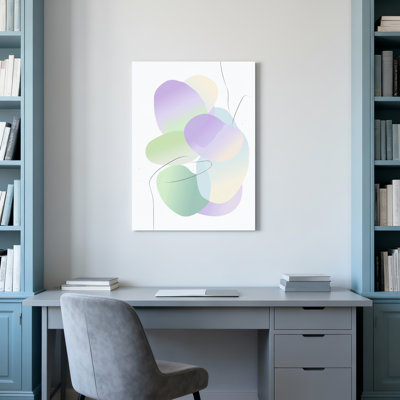 Abstrait pastel sur toile tendue, reproduction d'art sur toile, ensemble de 1