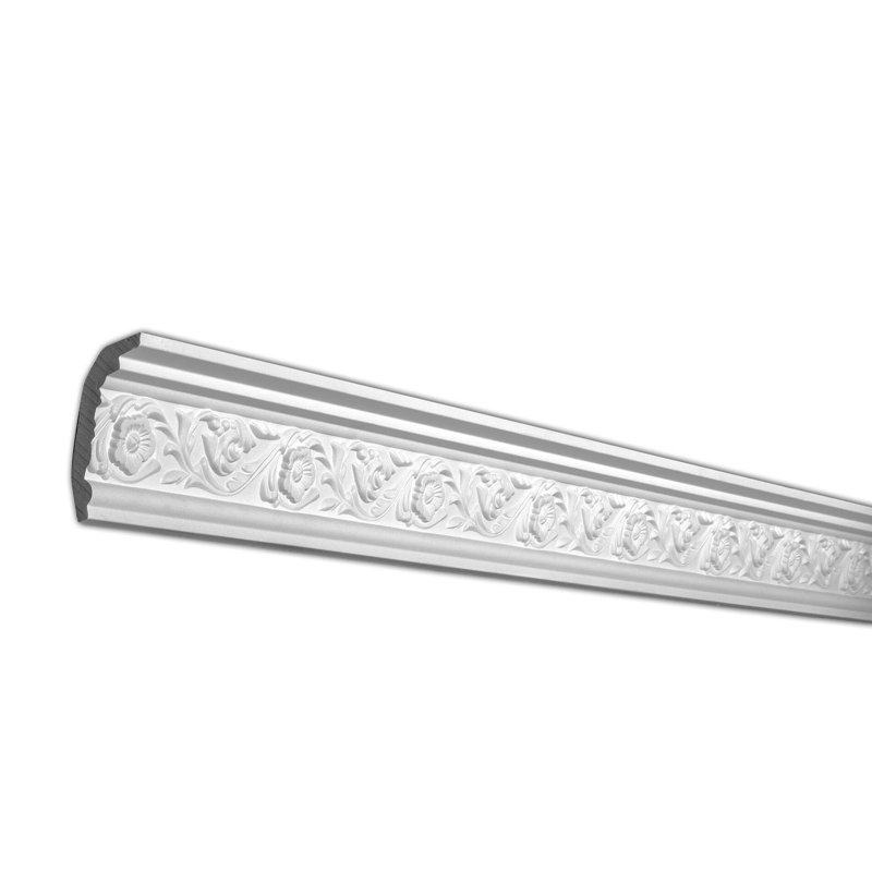 Moulure couronnée en polyuréthane à motif floral 2-1 / 4 po x 3-3 / 8 po x 94-1 / 2 po 47 LF