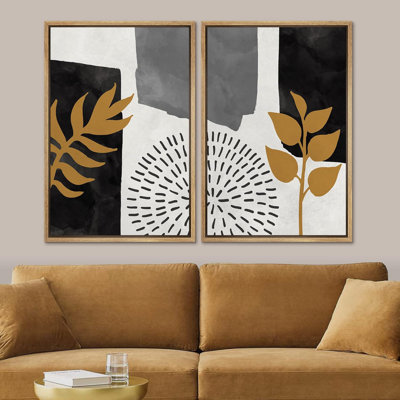 Plantes abstraites de style Mid-Century géométrique zen