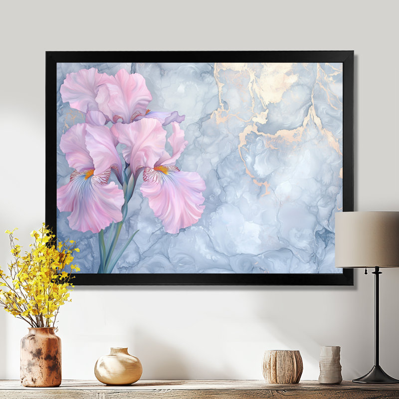 «Pink Glowing Symphony Of Iris III - Iris», reproduction sur toile, 12" H x 20" W, Single Picture Framed Print without Mat