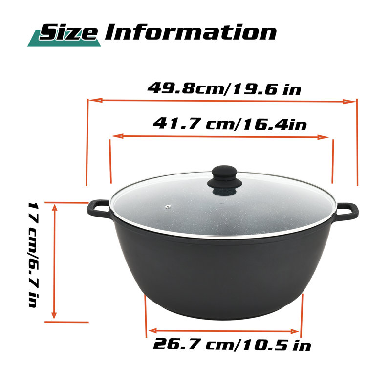 Marmite en aluminium coulé antiadhésif 5 pintes Vivicreat, 10.50"