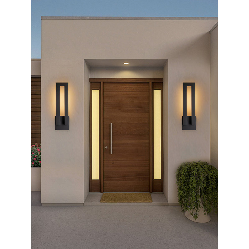 Dimmable Modern Outdoor LED Wall Sconce, 18" H x 6.89" W x 4" D