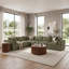 Driftwood Upholstered Boucle Fabric Modular Corner Sofa - Cozy Modern Design-363995850-363995853