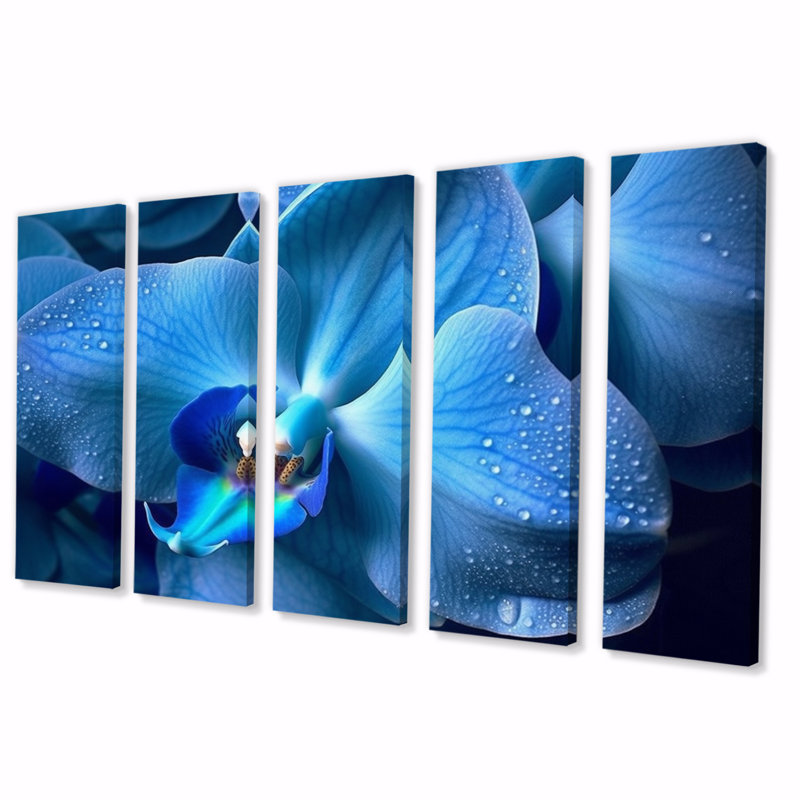 Semple - reproduction d'art sur toile florale - 5 panneaux égaux
