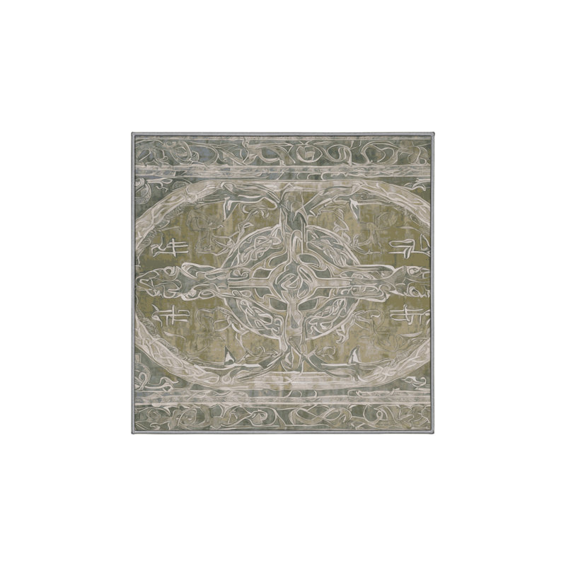 Tapis gris lavable à la machine, Carré 8 pi