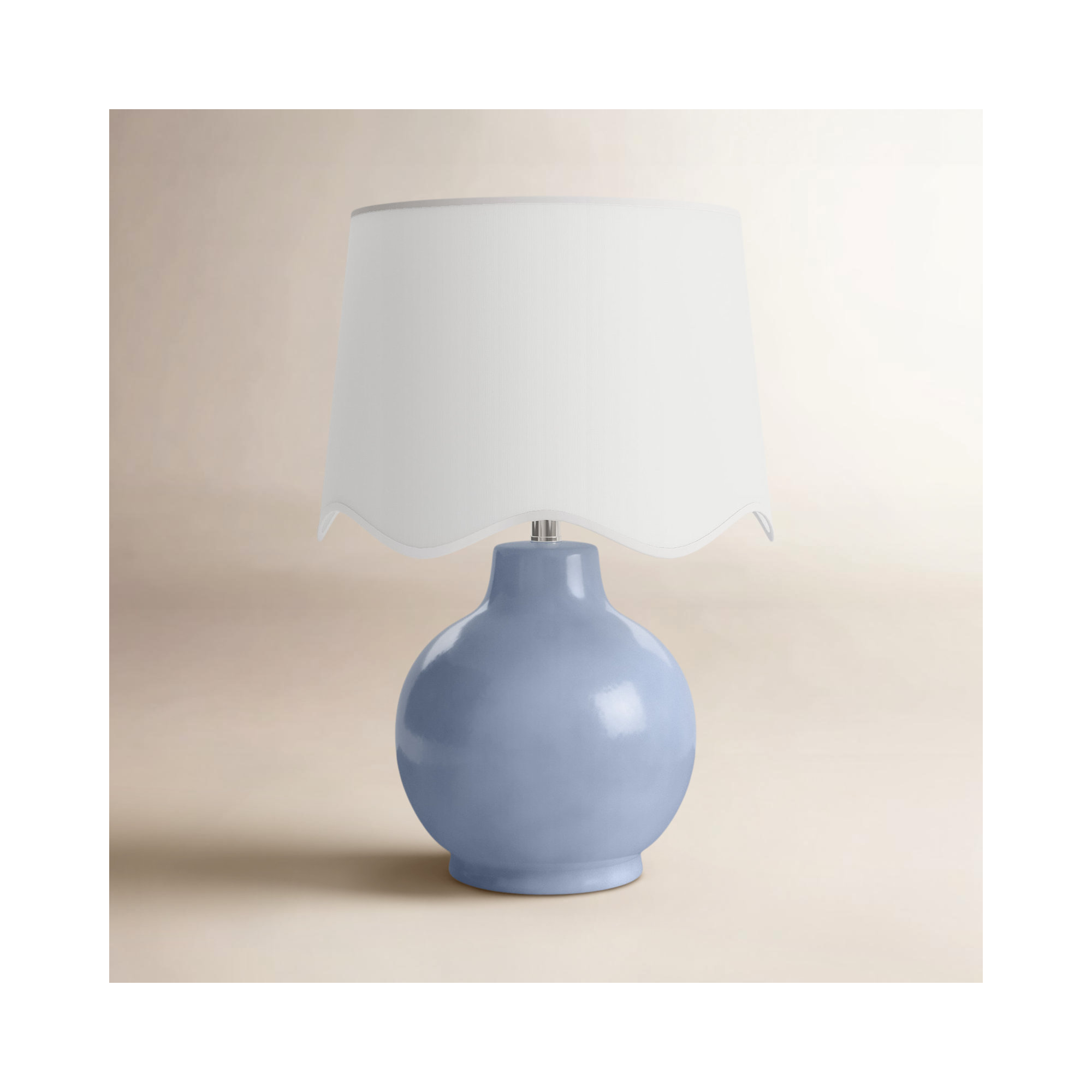 Maura Accent Table Lamp, 22"H x 15"W x 15"D, White, Blue