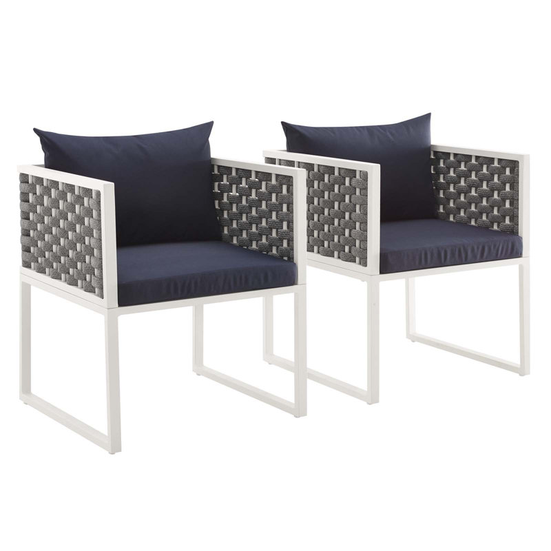 Chaise de salle à manger d'extérieur Stance Aluminium, Marine