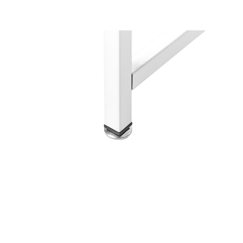 L-Shaped Metal Base Computer Desk, White