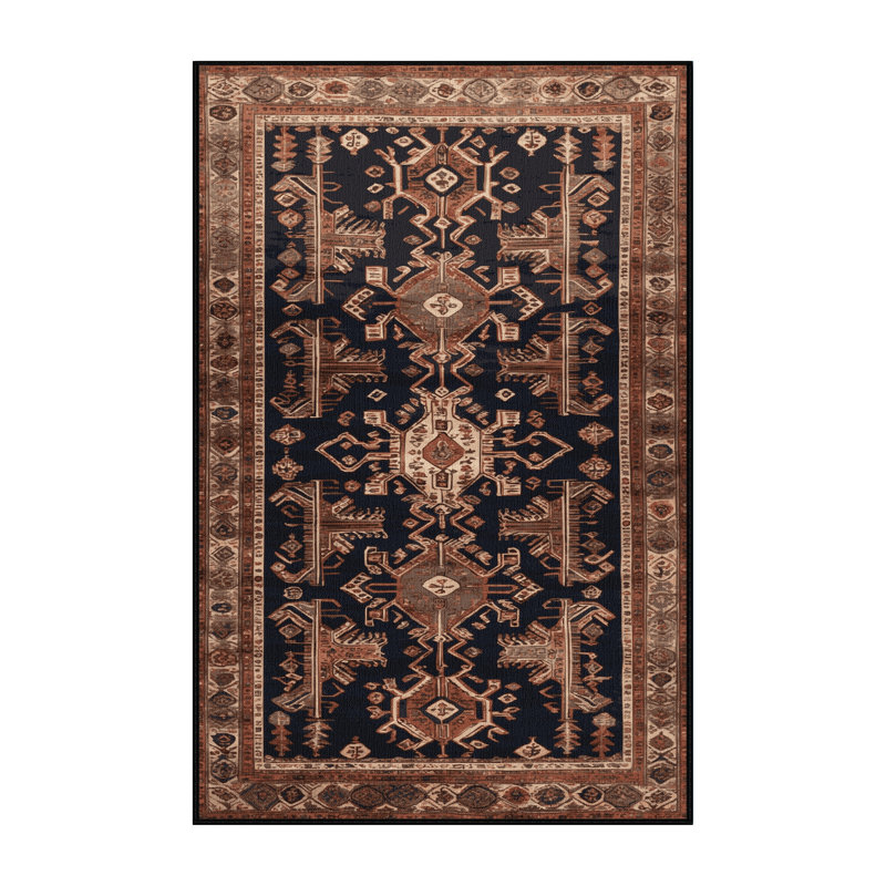 Tapis brun turc lavable à la machine, Tapis de couloir 2 pi x 5 pi