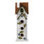 Maison d'oiseaux surdimensionnée en bois massif à 3 niveaux, H 24,25 po - blanc-1764124163