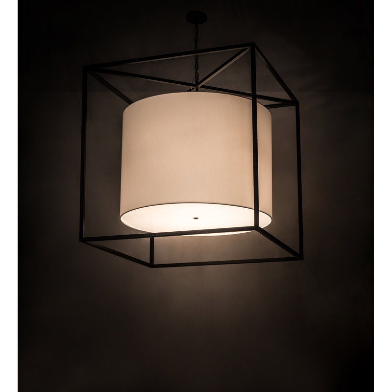 Luminaire suspendu carré 6 lumières Kitzi Cilindro