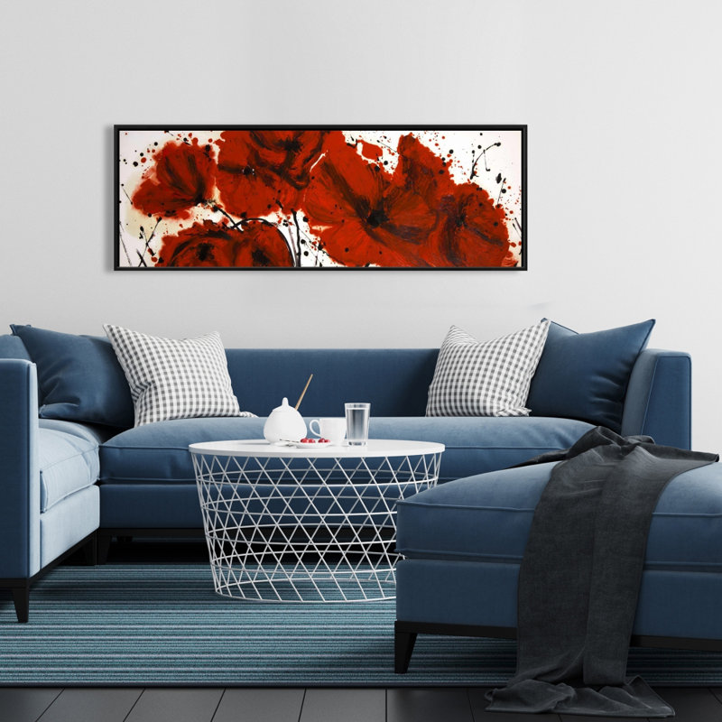 «Abstract Red Flowers Field» sur toile