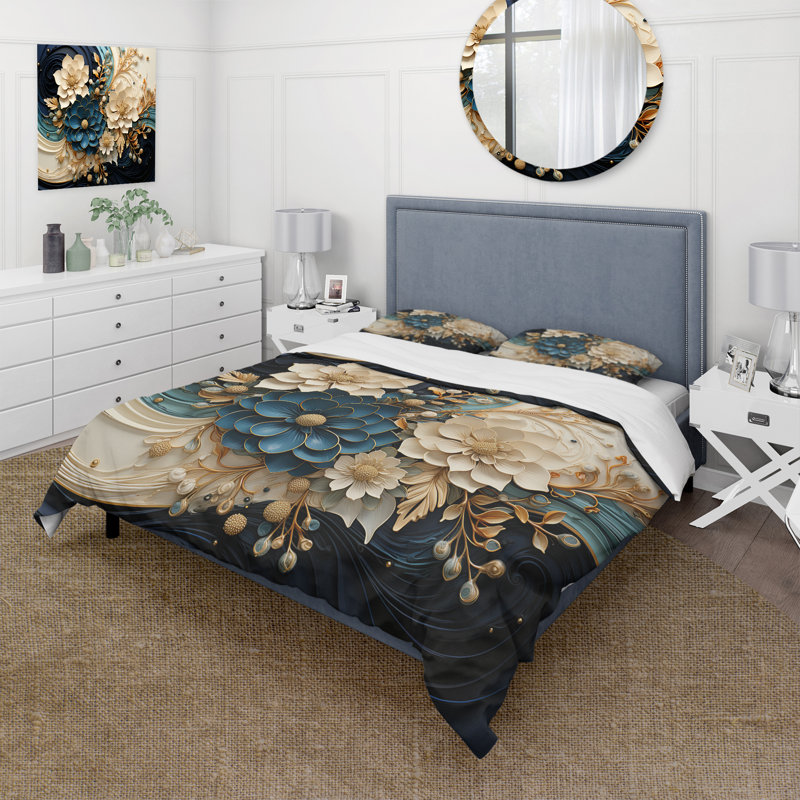 Encre liquide Spiralscape II - ensemble de housse de couette spirales abstraites - microfibre de polyester