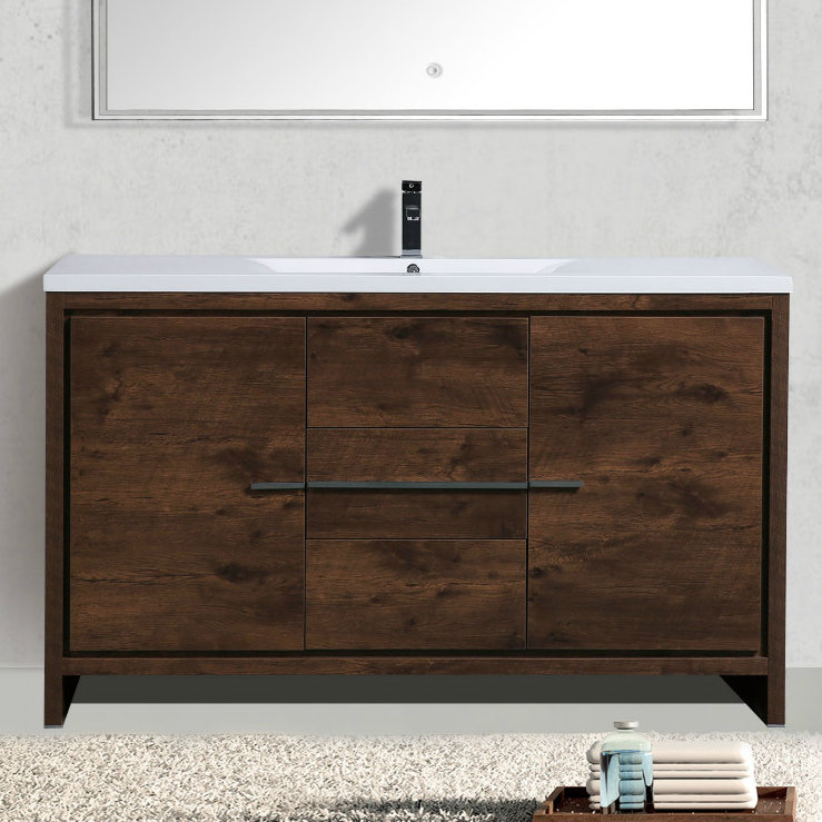 Polychronis 58.5'' Single Bathroom Vanity with Plastic Top
